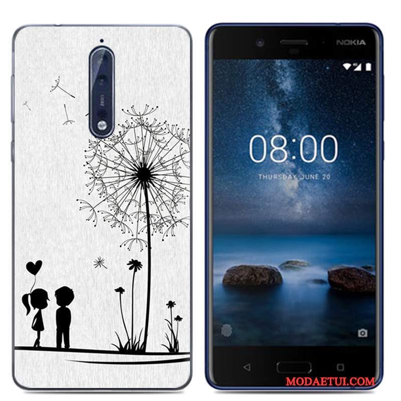 Futerał Nokia 8 Miękki Na Telefon Osobowość, Etui Nokia 8 Ochraniacz Biały