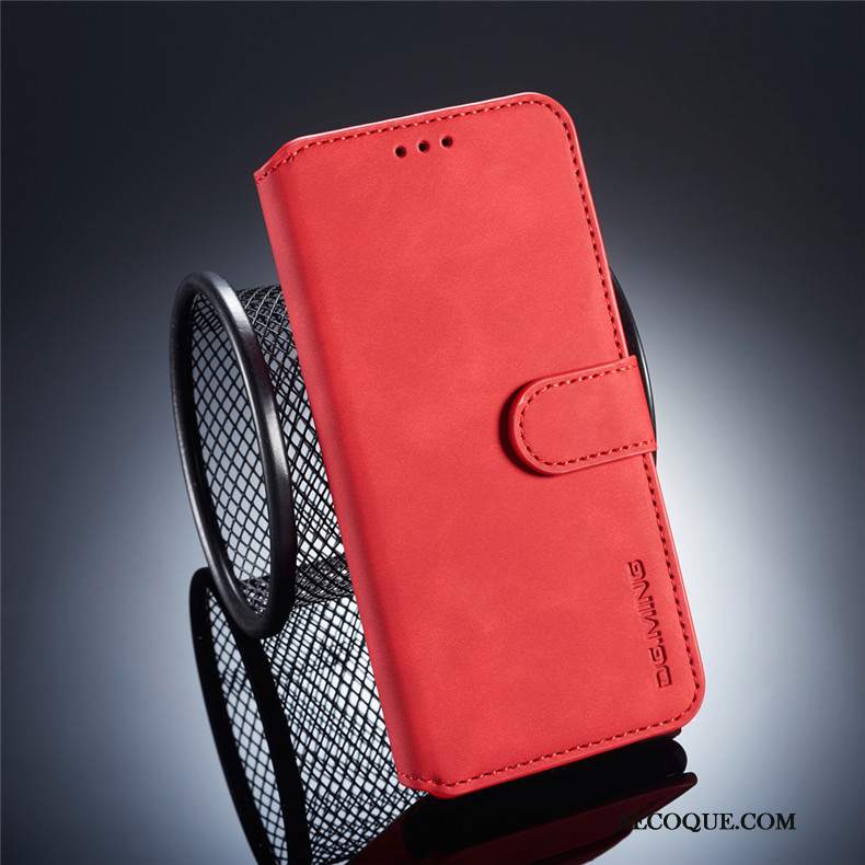 Futerał Samsung Galaxy A10 Skóra Biznes Anti-fall, Etui Samsung Galaxy A10 Pokrowce Czerwonyna Telefon