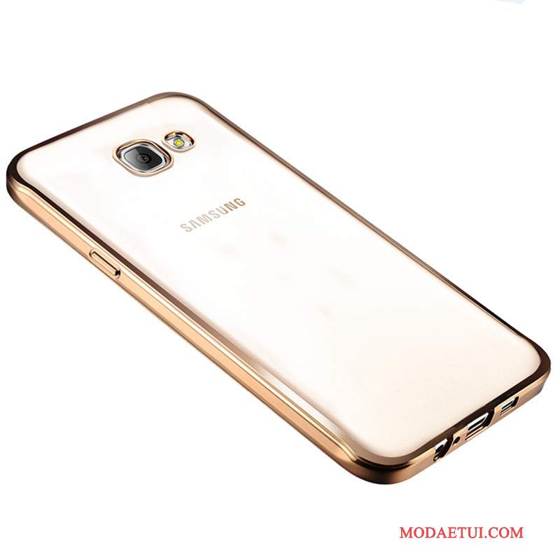 Futerał Samsung Galaxy A3 2016 Miękki Złoto Przezroczysty, Etui Samsung Galaxy A3 2016 Ochraniacz