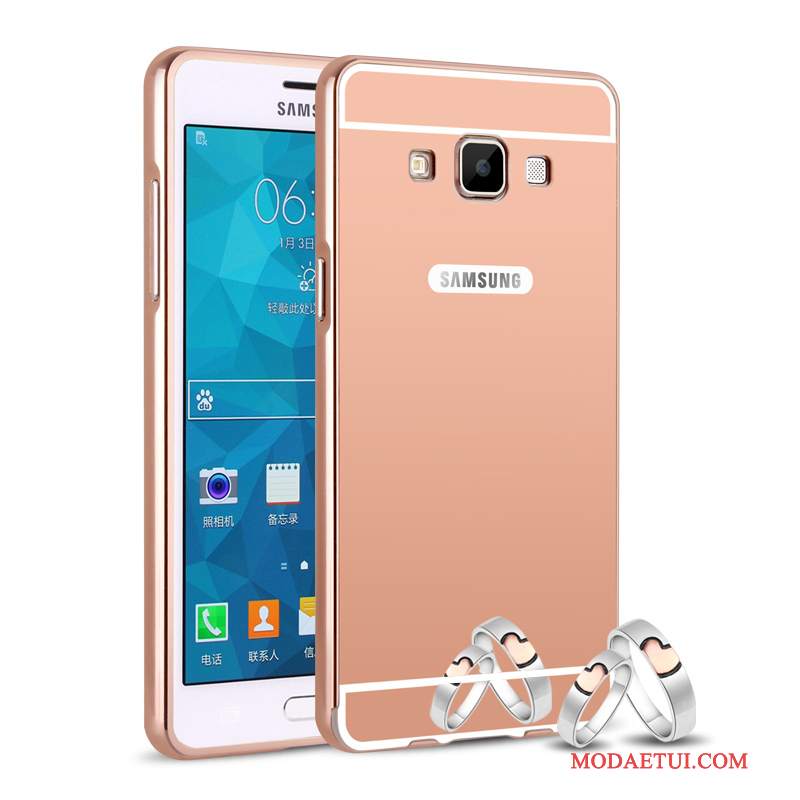 Futerał Samsung Galaxy A5 2015 Metal Różowe Tylna Pokrywa, Etui Samsung Galaxy A5 2015 Ochraniacz Granica Anti-fall