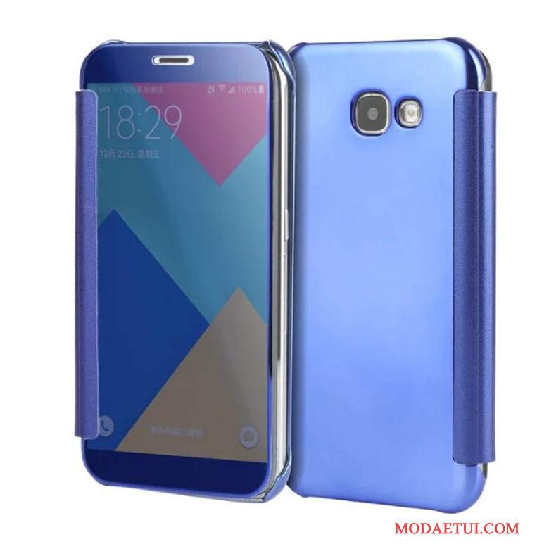Futerał Samsung Galaxy A5 2017 Ochraniacz Na Telefon Lustro, Etui Samsung Galaxy A5 2017 Pokrowce Poszycie Niebieski
