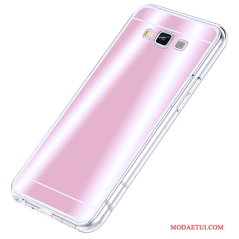 Futerał Samsung Galaxy A7 2015 Miękki Anti-fall Lustro, Etui Samsung Galaxy A7 2015 Torby Na Telefon Różowe