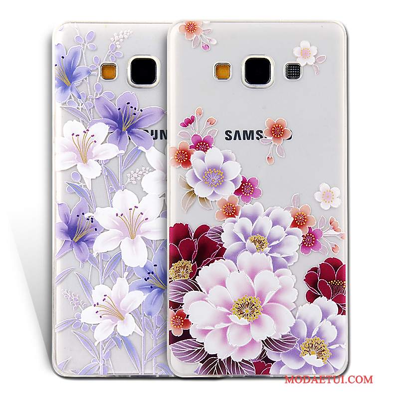 Futerał Samsung Galaxy A7 2015 Ochraniacz Na Telefon Purpurowy, Etui Samsung Galaxy A7 2015 Silikonowe
