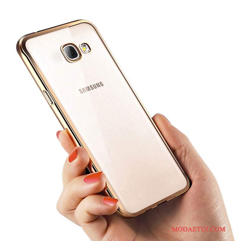 Futerał Samsung Galaxy A7 2016 Miękki Na Telefon Złoto, Etui Samsung Galaxy A7 2016 Silikonowe