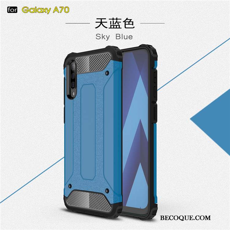 Futerał Samsung Galaxy A70 Ochraniacz Anti-fallna Telefon, Etui Samsung Galaxy A70 Miękki Trudno Niebieski