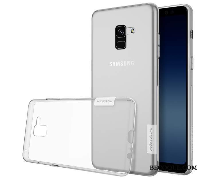 Futerał Samsung Galaxy A8 2018 Miękki Antypoślizgowe Złoto, Etui Samsung Galaxy A8 2018 Silikonowe Przezroczystyna Telefon