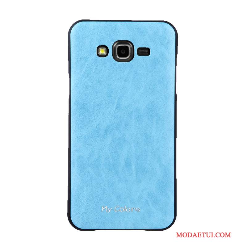 Futerał Samsung Galaxy J7 2015 Miękki Biznes Niebieski, Etui Samsung Galaxy J7 2015 Skóra Na Telefon