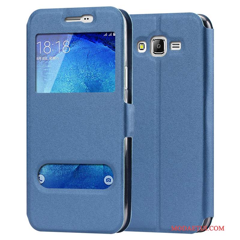 Futerał Samsung Galaxy J7 2015 Ochraniacz Niebieskina Telefon, Etui Samsung Galaxy J7 2015 Skóra