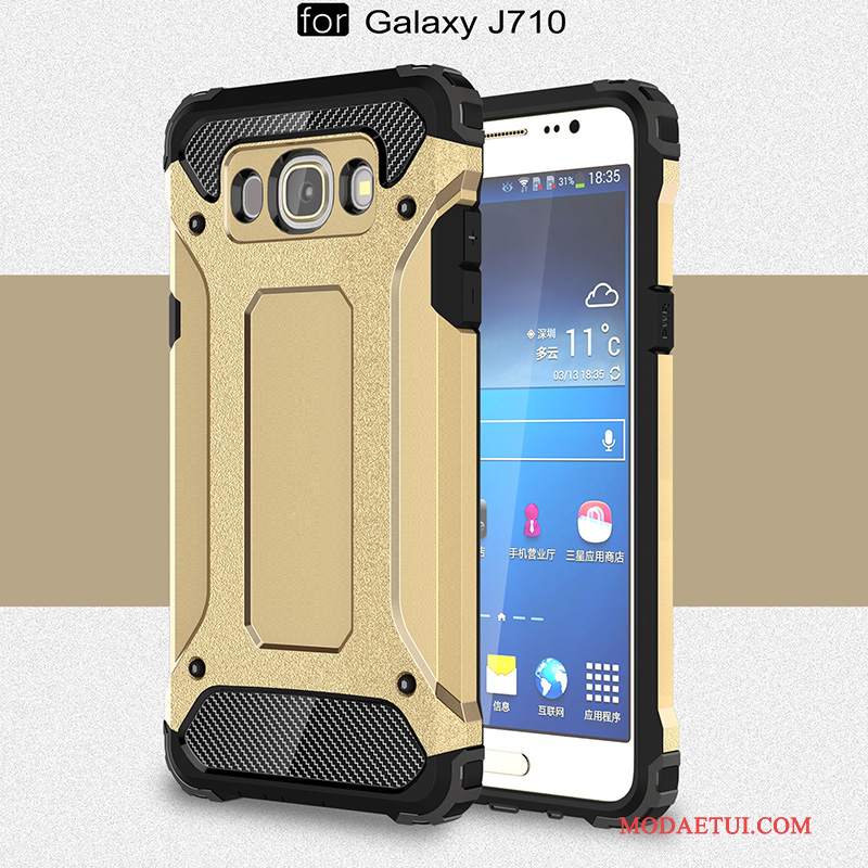 Futerał Samsung Galaxy J7 2016 Ochraniacz Na Telefon Anti-fall, Etui Samsung Galaxy J7 2016 Torby Złoto Tendencja