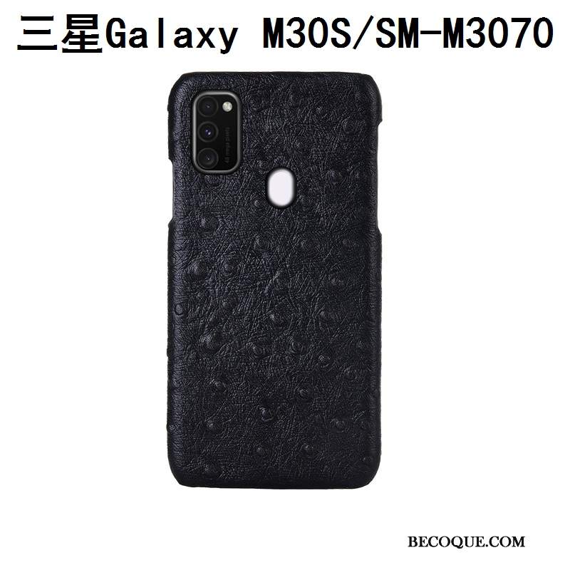 Futerał Samsung Galaxy M30s Ochraniacz Czarny Wzór, Etui Samsung Galaxy M30s Skóra Tylna Pokrywana Telefon