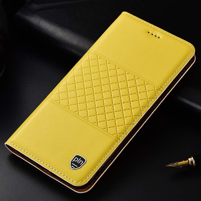 Futerał Samsung Galaxy Note 10+ Skóra Anti-fall Żółty, Etui Samsung Galaxy Note 10+ Ochraniacz Na Telefon