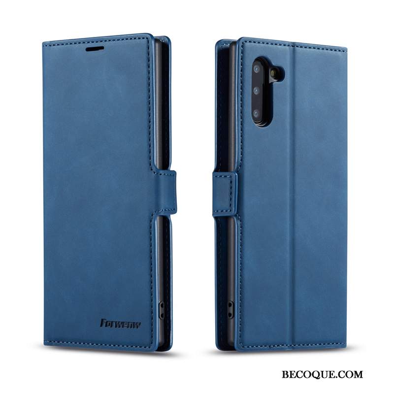 Futerał Samsung Galaxy Note 10 Skóra Kartana Telefon, Etui Samsung Galaxy Note 10 Pokrowce Niebieski