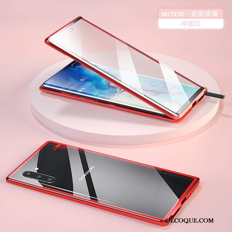 Futerał Samsung Galaxy Note 10 Torby Przezroczysty Czerwony, Etui Samsung Galaxy Note 10 Ochraniacz Dwustronny Nowy