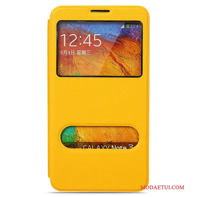 Futerał Samsung Galaxy Note 3 Ochraniacz Proste Anti-fall, Etui Samsung Galaxy Note 3 Skóra Na Telefon Żółty