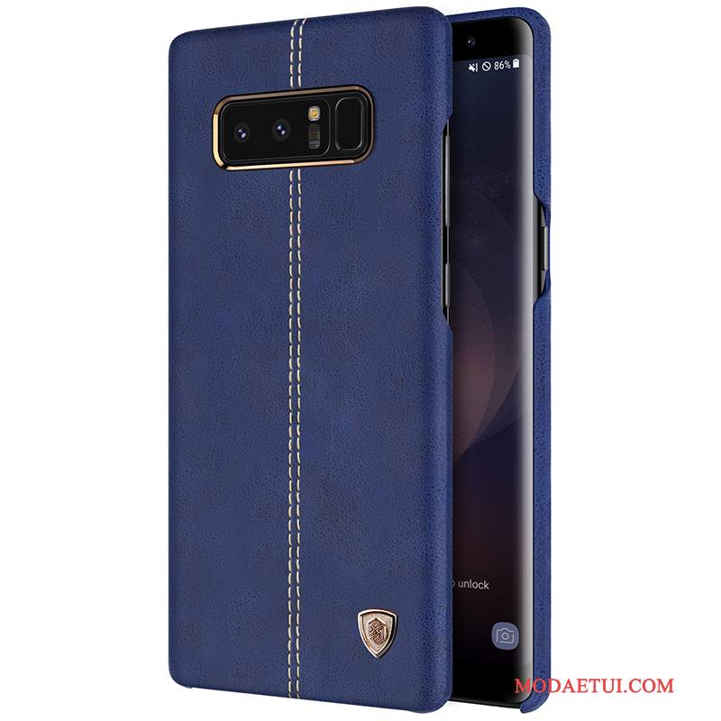 Futerał Samsung Galaxy Note 8 Skóra Anti-fall Złoto, Etui Samsung Galaxy Note 8 Ochraniacz Na Telefon Niebieski