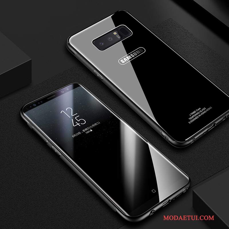Futerał Samsung Galaxy Note 8 Torby Tylna Pokrywa Szkło, Etui Samsung Galaxy Note 8 Miękki Na Telefon Czarny