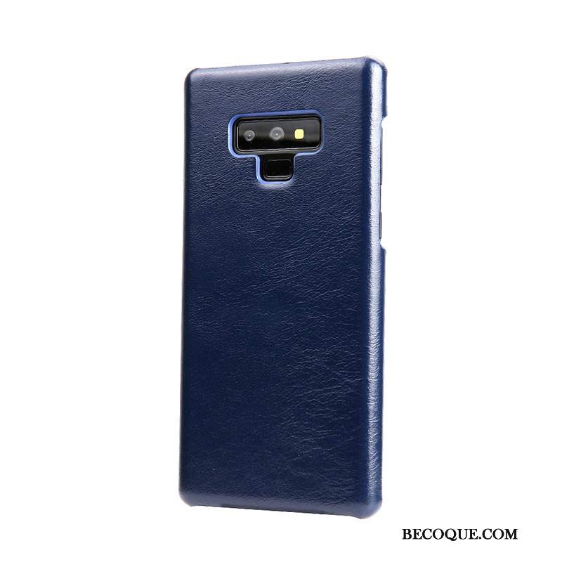 Futerał Samsung Galaxy Note 9 Skóra Nubuku Niebieski, Etui Samsung Galaxy Note 9 Ochraniacz Górna Skórana Telefon