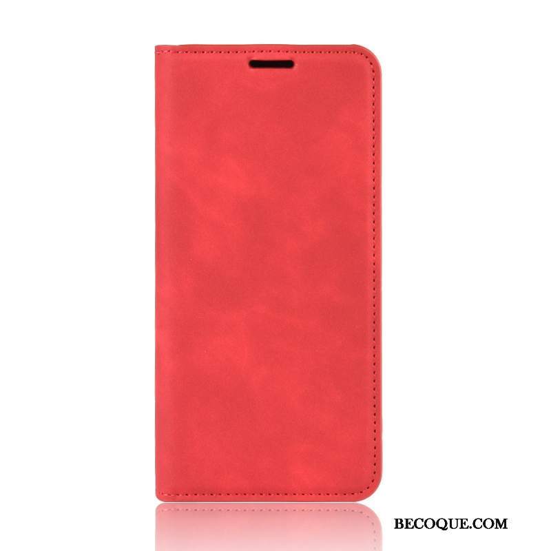Futerał Samsung Galaxy Note20 Skóra Magnetyzm Czerwony, Etui Samsung Galaxy Note20 Wspornik Na Telefon Anti-fall