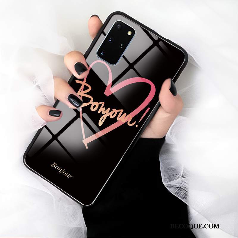 Futerał Samsung Galaxy S20+ Kreatywne Szkło Miłość, Etui Samsung Galaxy S20+ Miękki Czarny Osobowość