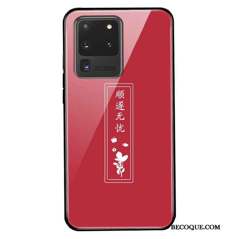 Futerał Samsung Galaxy S20 Ultra Ochraniacz Osobowość Szkło, Etui Samsung Galaxy S20 Ultra Miękki Czerwonyna Telefon