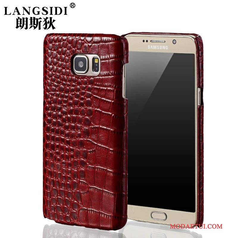 Futerał Samsung Galaxy S6 Edge Skóra Trudnona Telefon, Etui Samsung Galaxy S6 Edge Ochraniacz Wino Czerwone Tylna Pokrywa