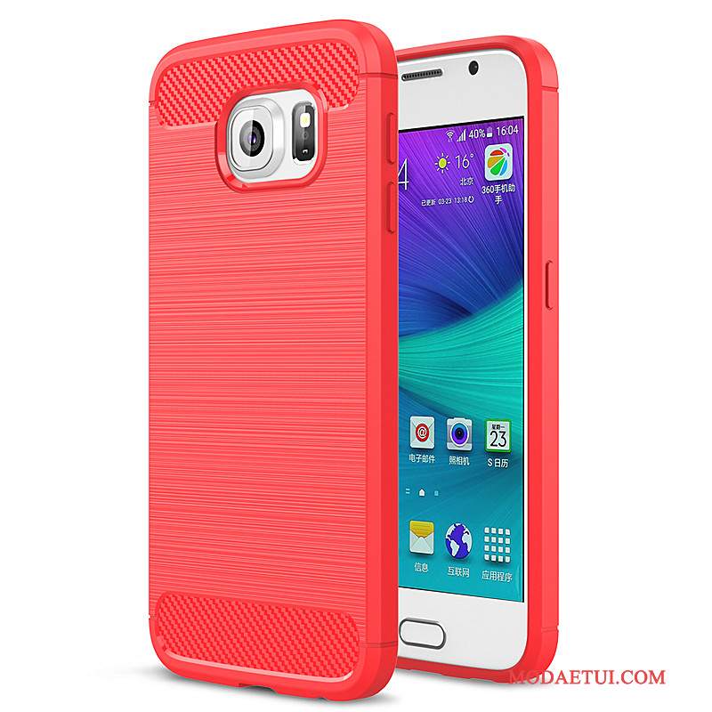 Futerał Samsung Galaxy S6 Ochraniacz Czerwony, Etui Samsung Galaxy S6 Miękki