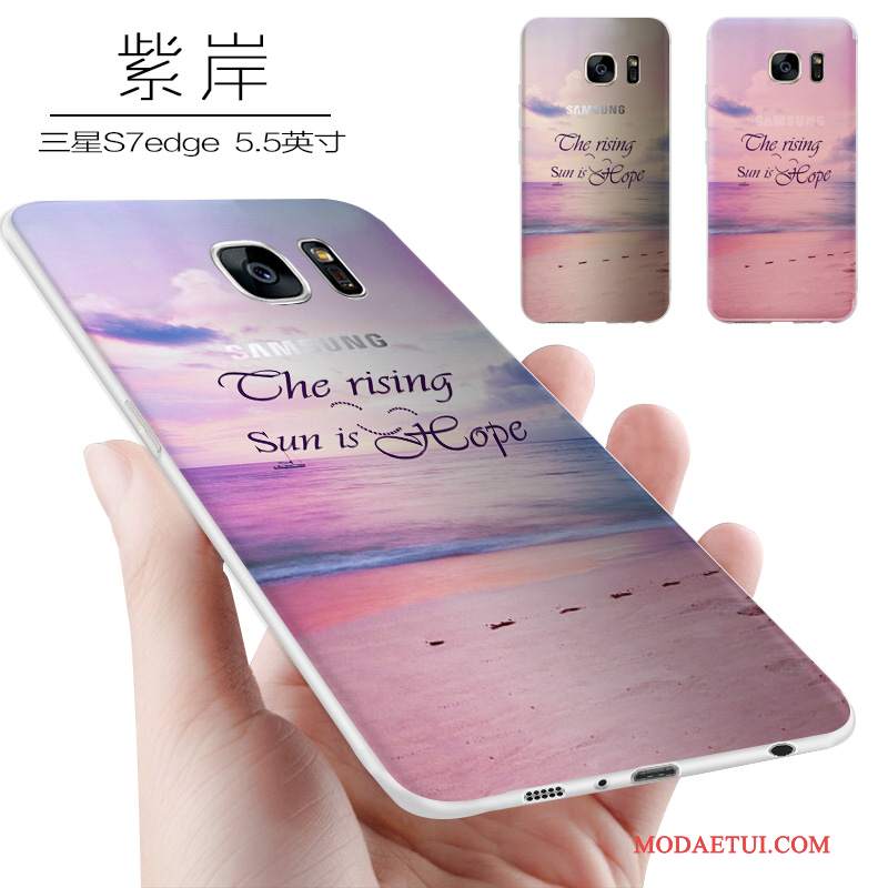 Futerał Samsung Galaxy S7 Edge Kreatywne Purpurowy Proszek, Etui Samsung Galaxy S7 Edge Silikonowe Osobowośćna Telefon
