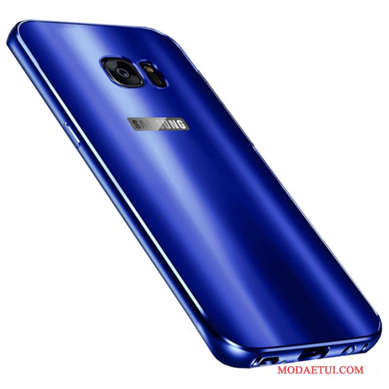 Futerał Samsung Galaxy S7 Edge Metal Na Telefon Niebieski, Etui Samsung Galaxy S7 Edge Ochraniacz Granica Anti-fall