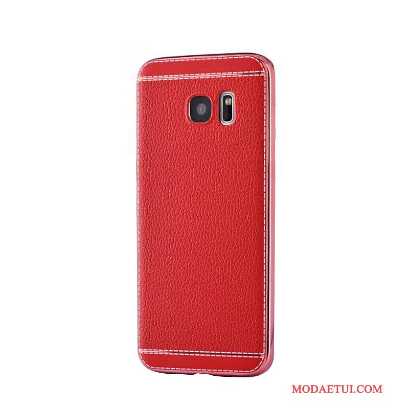 Futerał Samsung Galaxy S7 Edge Miękki Czerwony Wzór, Etui Samsung Galaxy S7 Edge Skóra Tendencja Biznes