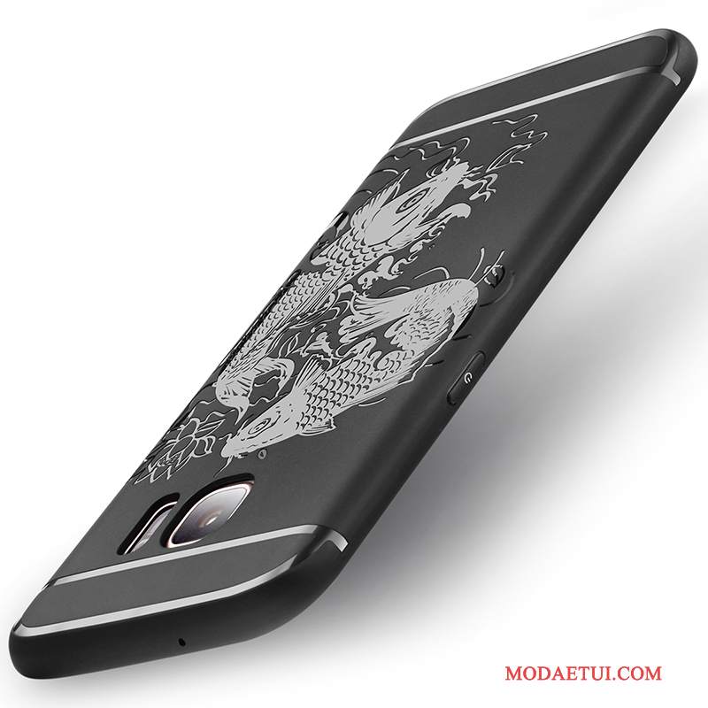 Futerał Samsung Galaxy S7 Ochraniacz Nubuku Wzór, Etui Samsung Galaxy S7 Relief Czarnyna Telefon
