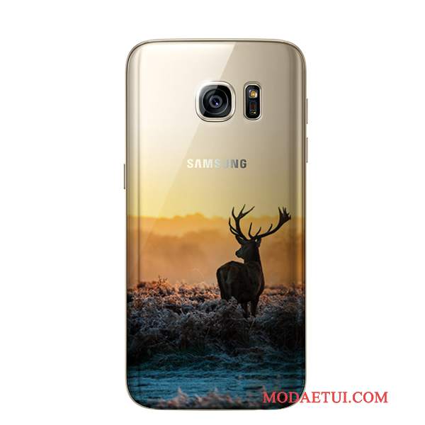 Futerał Samsung Galaxy S7 Silikonowe Na Telefon Anti-fall, Etui Samsung Galaxy S7 Miękki Żółty Proste