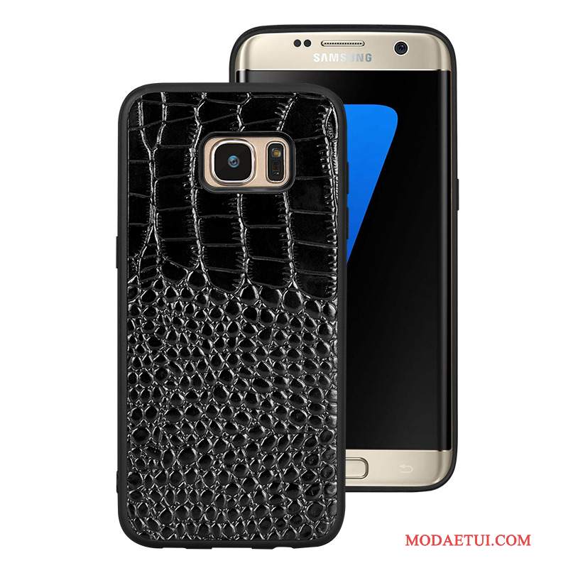 Futerał Samsung Galaxy S7 Skóra Trudno Eleganckie, Etui Samsung Galaxy S7 Kreatywne Na Telefon Czarny