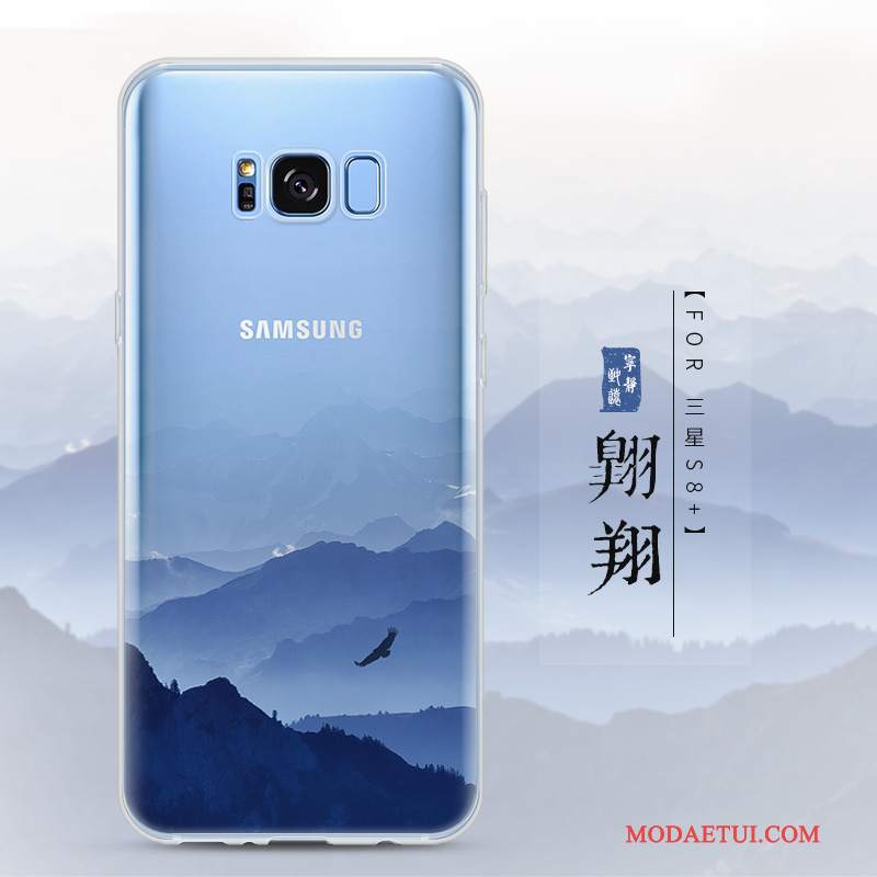 Futerał Samsung Galaxy S8+ Kreatywne Niebieskina Telefon, Etui Samsung Galaxy S8+ Ochraniacz Przezroczysty Tendencja