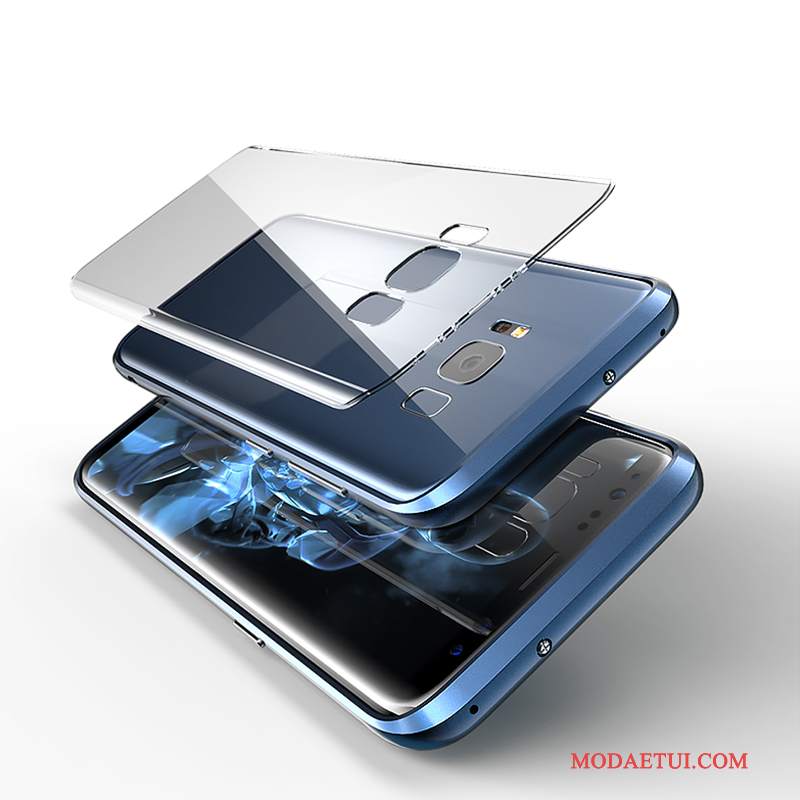 Futerał Samsung Galaxy S8 Metal Na Telefon Anti-fall, Etui Samsung Galaxy S8 Kreatywne Granica Niebieski