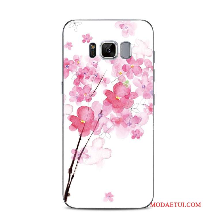Futerał Samsung Galaxy S8+ Miękki Anti-fall Różowe, Etui Samsung Galaxy S8+ Relief Na Telefon Kwiaty Brzoskwini