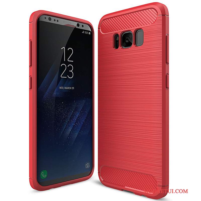 Futerał Samsung Galaxy S8+ Ochraniacz Czerwony Włókno, Etui Samsung Galaxy S8+ Miękki Na Telefon