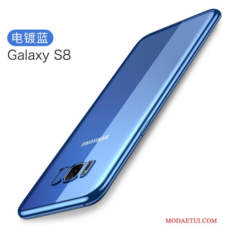Futerał Samsung Galaxy S8 Ochraniacz Przezroczysty Niebieski, Etui Samsung Galaxy S8 Miękki Tendencjana Telefon