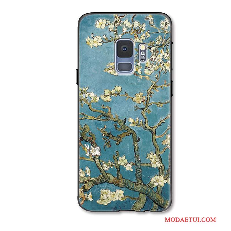 Futerał Samsung Galaxy S9 Kreatywne Na Telefon Kwiaty, Etui Samsung Galaxy S9 Ochraniacz Obraz Olejny Biały