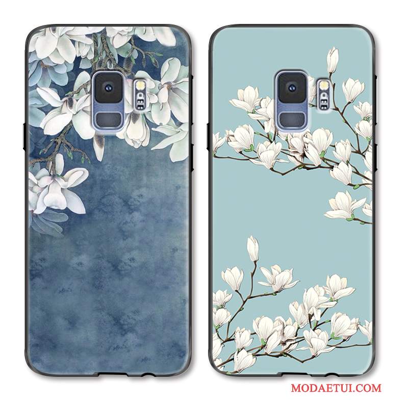 Futerał Samsung Galaxy S9 Moda Świeży Proste, Etui Samsung Galaxy S9 Relief Anti-fall Kwiaty