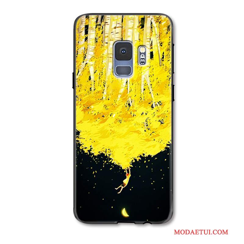 Futerał Samsung Galaxy S9+ Silikonowe Anti-fall Żółty, Etui Samsung Galaxy S9+ Kreatywne Na Telefon Wiszące Ozdoby