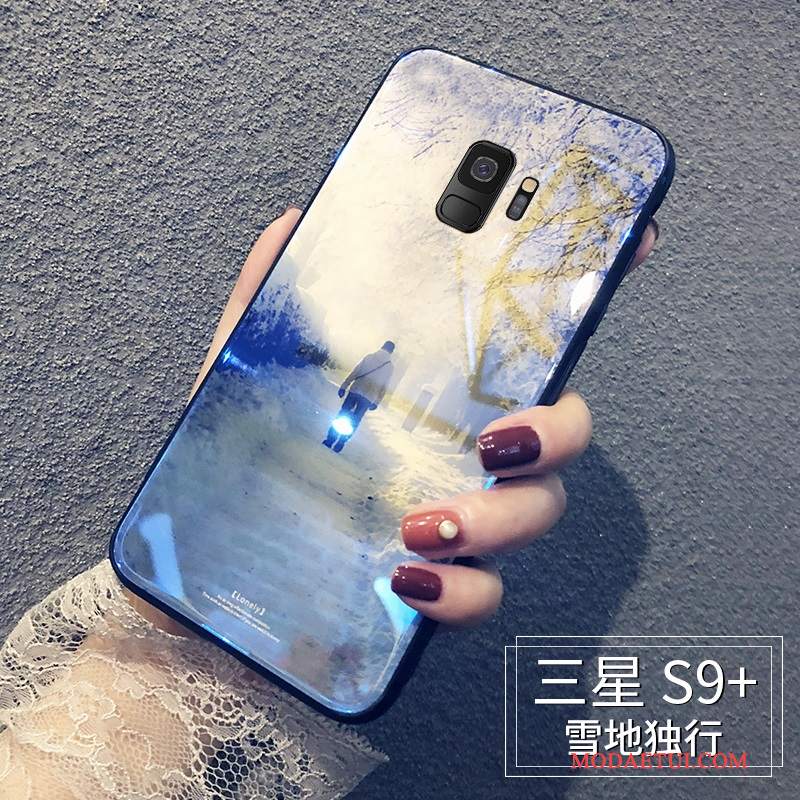 Futerał Samsung Galaxy S9+ Torby Niebieski Osobowość, Etui Samsung Galaxy S9+ Silikonowe Na Telefon Szkło
