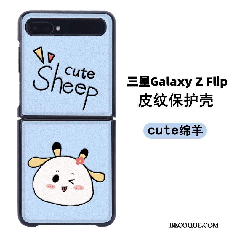 Futerał Samsung Z Flip Ochraniacz Niebieskina Telefon, Etui Samsung Z Flip Skóra Składać Wzór