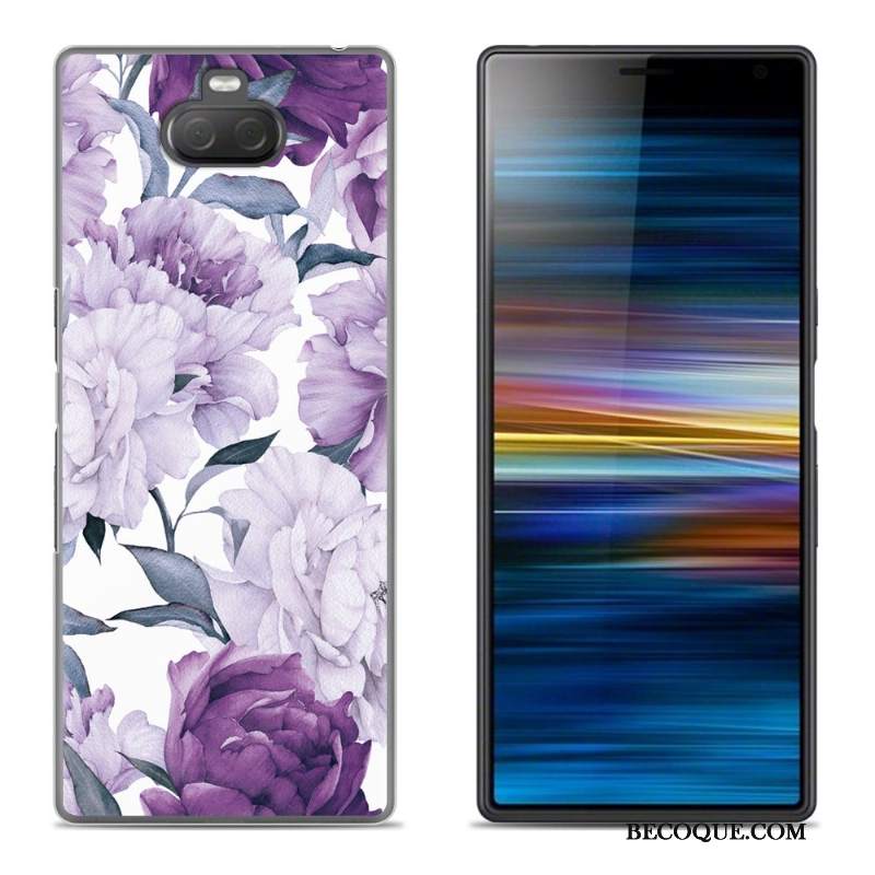 Futerał Sony Xperia 10 Plus Kreatywne Purpurowyna Telefon, Etui Sony Xperia 10 Plus Silikonowe Kwiaty