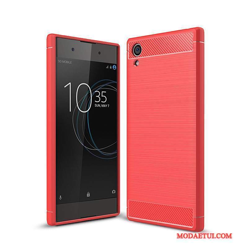 Futerał Sony Xperia Xa1 Plus Miękki Czerwonyna Telefon, Etui Sony Xperia Xa1 Plus Ochraniacz Włókno