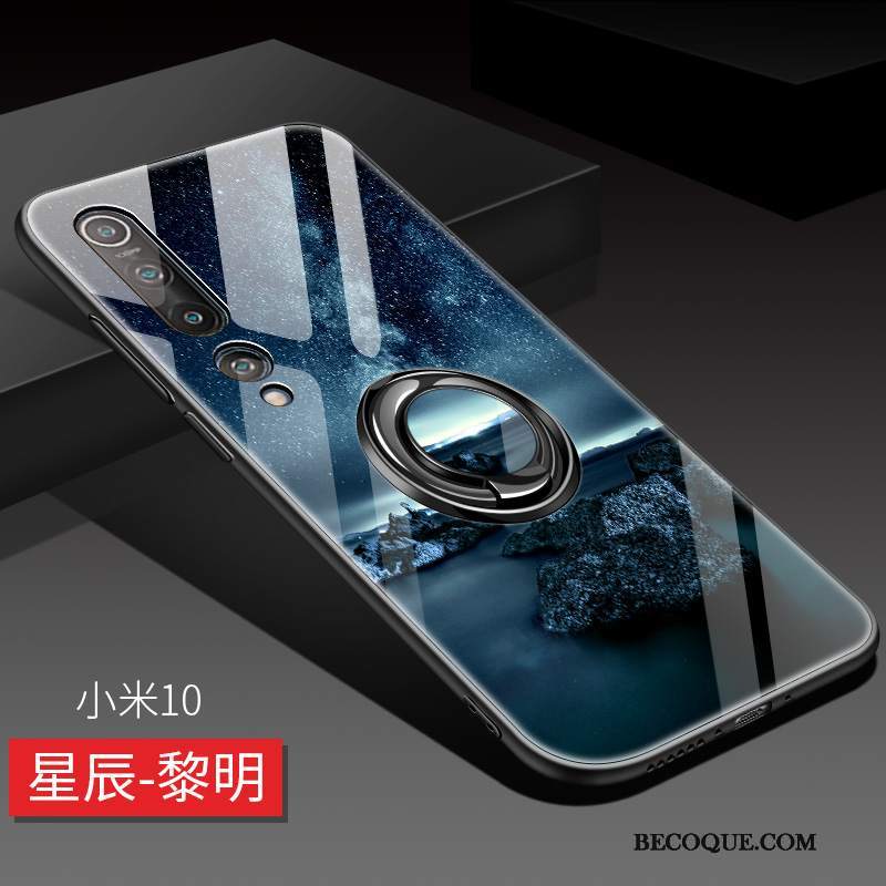 Futerał Xiaomi Mi 10 Silikonowe Magnetyzm Ciemno Niebieski, Etui Xiaomi Mi 10 Wspornik Anti-fallna Telefon
