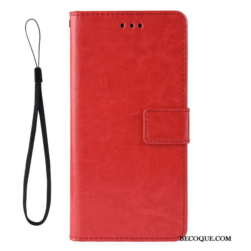 Futerał Xiaomi Mi Note 10 Lite Skóra Małyna Telefon, Etui Xiaomi Mi Note 10 Lite Pokrowce Czerwony Jednolity Kolor