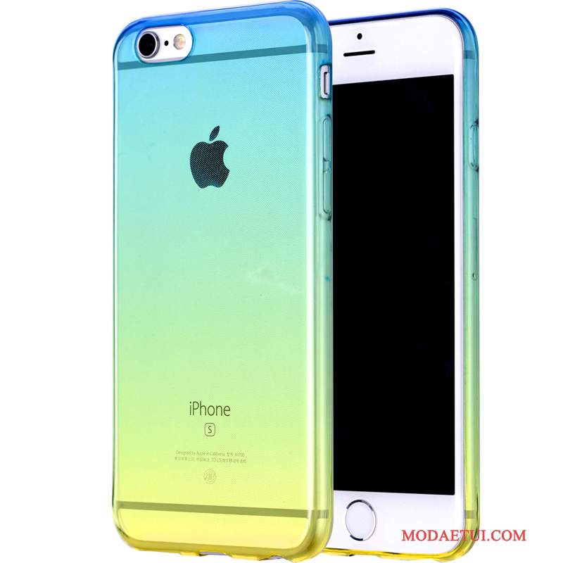 Futerał iPhone 6/6s Plus Silikonowe Puna Telefon, Etui iPhone 6/6s Plus Miękki Zielony Kolor Gradientu
