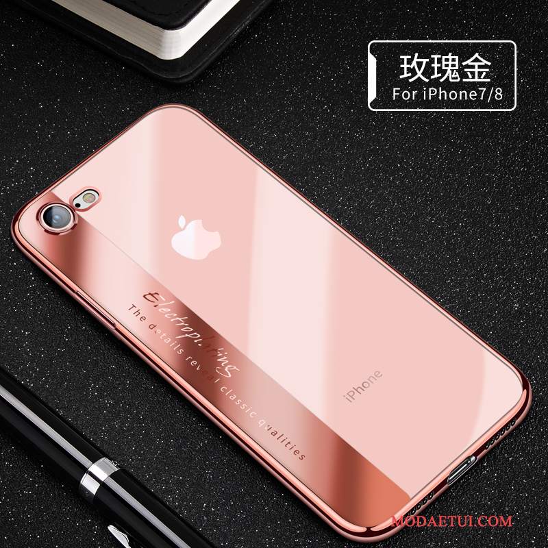 Futerał iPhone 7 Miękki Przezroczysty Osobowość, Etui iPhone 7 Silikonowe Różowena Telefon