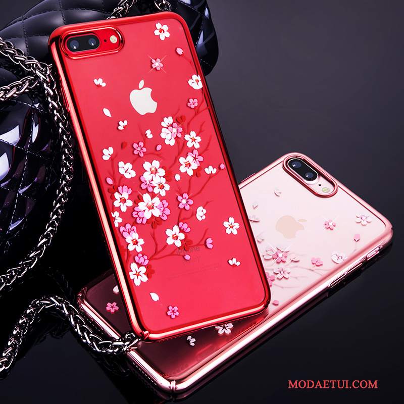 Futerał iPhone 7 Torby Na Telefon Czerwony, Etui iPhone 7 Luksusowy Przezroczysty