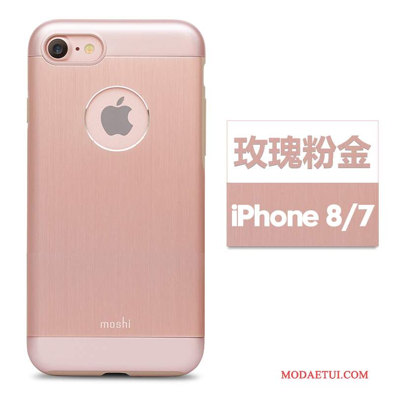 Futerał iPhone 8 Metal Na Telefon Różowe, Etui iPhone 8 Ochraniacz Każdego Dnia